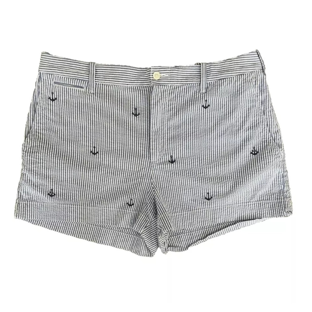 Polo Ralph Lauren Seersucker Blue Striped Shorts Anchors 14 Nautical Preppy XL
